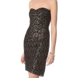 NEW Rebecca Taylor Black Strapless Lace Dress